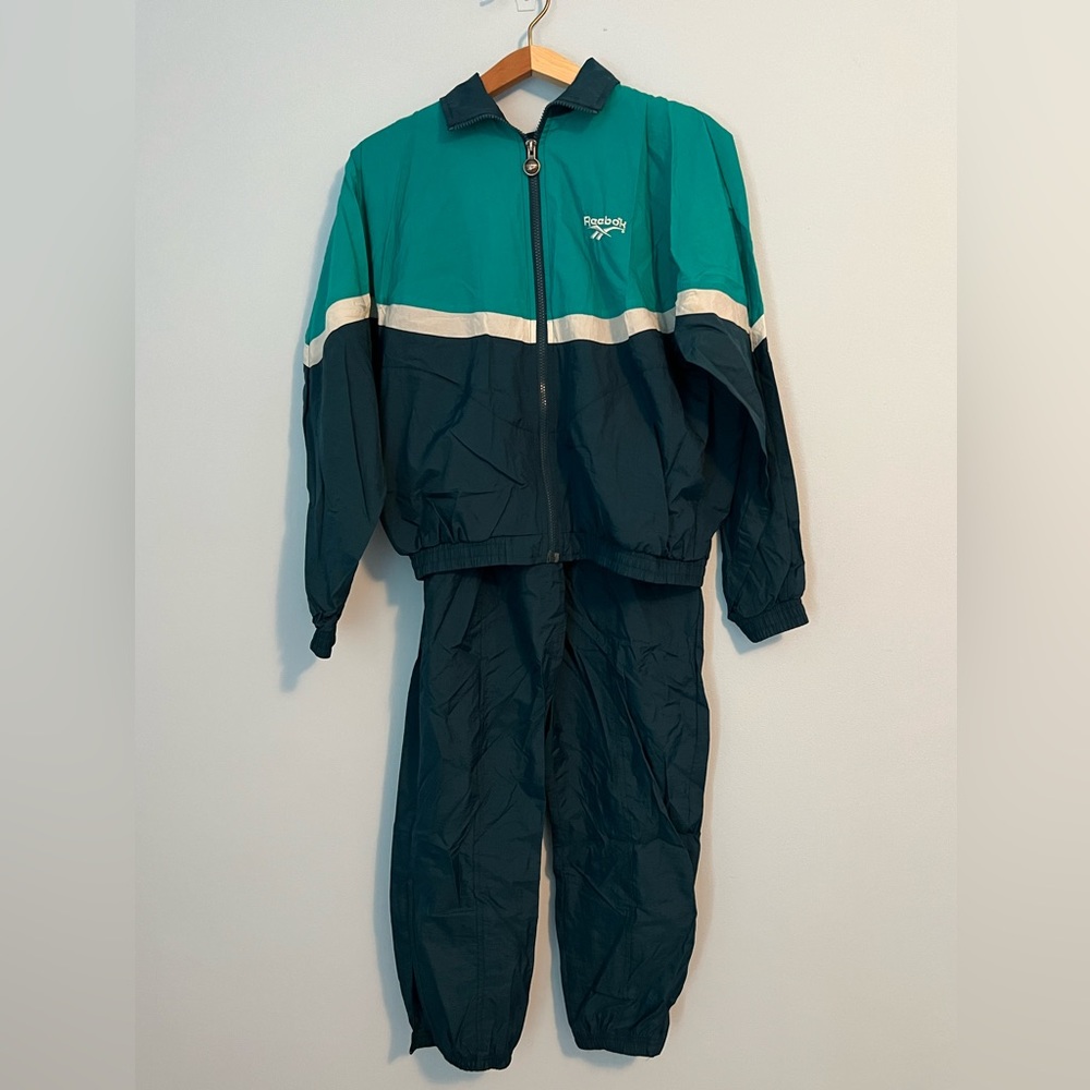 Reebok Teal and Navy Track Suit